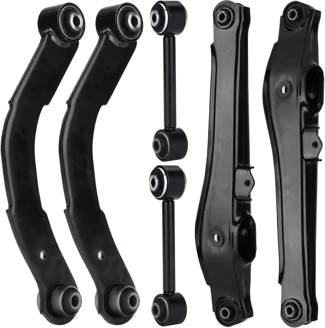 6 PCS Rear Upper Lateral & Lower Control Arms & Rear Lower Rearward Lateral Toe Arms Suspension Kit for Dodge Caliber 2007-2012 for Jeep Compass Patriot 2007-2017 K641226 K641868 K641281