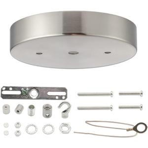 Canopy Kit for Chandelier, 5 1/8 Ceiling Lighting Modern Steel Canopy Kit Light Fixture Cover Plate, Hook & Cord Holder for Pendant Lighting Fixtures (Brushed Nickel) (Silver)