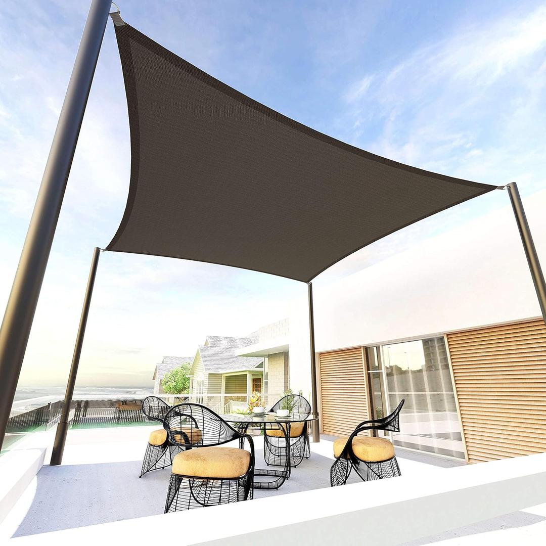 Tronssien Rectangle 10'x13' Sun Shade Sail,95% UV Blockage Canopy Awning for Outdoor Patio and Garden, Yard Activities (Graphite)