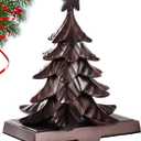 DAJAMAI Christmas Stocking Holder for Mantel, 3D Xmas Tree Metal Stocking Hooks for Fireplace - Christmas Tree Stocking Hanger for New Year Holiday Gifts Fireplace Decor Non-Skid Durable and Sturdy