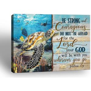 Framed Christian Bible Verse Canvas Wall Art 16x24 Inch for Living Room