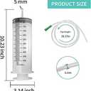 550ml Large Syringe ,Plastic Syringe with 40 Inches Plastic Tubing for Scientific Labs,Liquid,Plant Irrigation,Perfumes,Inks,Feeding Pets