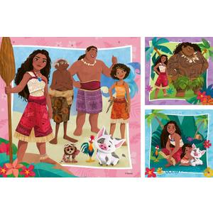 Ravensburger Disney Moana 3x49 Piece Jigsaw Puzzle Set for Kids | Unique Piece Design | Softclick Technology | Enhances Concentration and Creativity