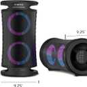 Large Party Bluetooth Speaker, 260W Peak Powerful Loud Sound with Deep Bass, 15Hr Playtime, Fast Charge, RGB Cool Light Show, TWS, Portable for Outdoor Beach, Camping, Backyard, Work, Home (Black)