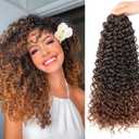 8 Packs 18 inch GoGo Curl Crochet Hair for Black Women Water Wave Curly Crochet Braiding Hair Ocean Wave Beach Curl Wavy Crochet Hair Extensions (Pack of 8, Ombre Brown)