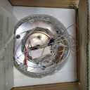 Modern Crystal Chandeliers LED Pendant Lighting Round Ring Chrome Flush Mount Ceiling Light Fixture Mini Chandeliers for Dining Room Kitchen Island Hallway (Cool White)