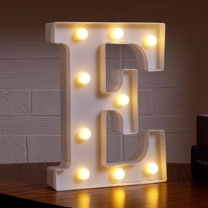 DyingSwan Led Marquee Letters, 26 Alphabet Light Up Letters, Small Led Letter Lights, Battery Powered Lighted Letter for Party, Table, Birthday Decor (E)
