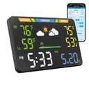 EnvyBox WiFi Weather Station 8.5" LED Display | Privacy-Focused, No App Required, Syncs Weather & Time for Home/Office | Accurate Weather Data, Dual Power Options, Black