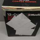 Mueller 12-Cup Drip Coffee Maker - Borosilicate Carafe, Auto-Off, Reusable Filter, Anti-Drip, Keep-Warm Function, Clear Water Level Window Coffee Machine, Kitchen Essentials & Accessories (Black)