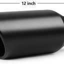 2 x A-KARCK Exhaust Tip 2.5 Inch Inlet, 2.5" Inlet 4" Outlet 12" Long Black Coated Finish Muffler Tip For Truck Tailpipe, Stainless Steel Rolled Edge