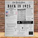 100th Birthday Party Decorations Poster - 100 Years Ago Anniversary Card for Women and Men. Back In 1925 Home Decor Supplies for Her or Him Turning 100 Years Old. 11 x 14 In Birthday Retro Card
