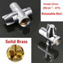 Brass Faucet Adapter Diverter Valve, Faucet Sink Aerator Adaptor to Garden Hose Connector for Kitchen Bathroom Washing (Black, F22-A)