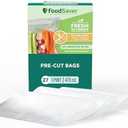FoodSaver Pint Pre-Cut Vacuum Seal Bags, Easy Use Vacuum Storage Bags, Align to Seal and Tear to Open Vacuum Sealer Storage Bags, 27 Pack