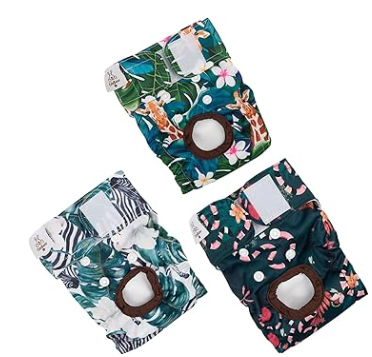 CuteBone D39L Reusable Washable Dog Diapers for Small Medium Large Dogs Female 3 Pack