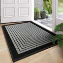 Front Door Mat 31''x47'', Absorbent Dirt Resist Washable Non Slip Low-Profile Indoor Doormat, Easy Clean Entryway Welcome Door Mats, Grey