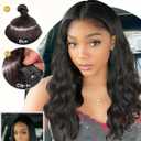 HANNE Yaki Curly Clip In Hair Extensions 8 Pcs Black 18 Inch Hair Pieces for Women Clip Ins Clip on Hair Extensions for Women (8PC-1B, 18-Inch)