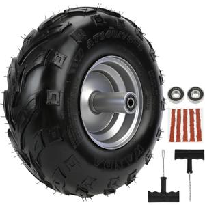 145/70-6 Tires, Mini Bike Front Wheels Rims and Tires Assembly Kit Compatible with Coleman CT100U CC100X Baja DB30 Motovox MBX10 MBX11 Monster Moto 80 105cc Minibike Go Kart Parts V-Tread Tire