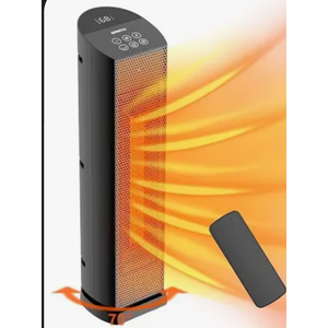 QOWETU Space Heater for Indoor Use with Remote - 70° Oscillating Tower Electric Heater, 24 Inchs, 12H Timer, 1500W Quiet PTC Ceramic Heating with Thermostat, Fast Safety Heat for Office, Home, Bedroom