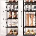 IBUYKE 8 Tier Shoe Rack, Large Capacity Shoe Storage Organizer for 32 Pairs of Shoes, Metal Shoe Storage Rack with Shelf for Entryway Hallway Closet Garage, Rustic Brown and Black TXJ018H