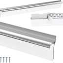 32" Chrome Framed Shower Door Replacement Drip Rail with Shower Door Bottom Sweep, Applied Mounting Tape and Screws