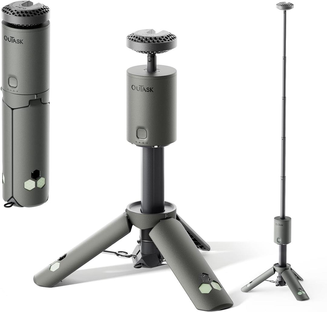 Outask Camping Light Telescopic, Collapsible Magnetic Camping Lantern with 12000mAh Battery, Telescoping IPX6/IPX7 Waterproof Flashlights, Camping Lamp for Emergency, Camping, Hiking (Military Green)