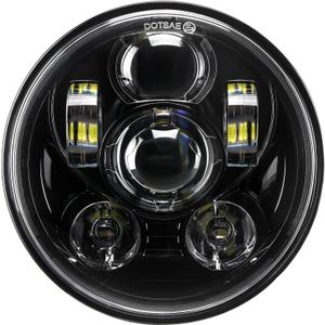 5-3/4 5.75 inch LED Headlight Compatible with Harley Davidson Dyna Sportster Iron 883 1200 Low Rider XLH883 Super Glide Softail Custom XLH1200 Forty-Eight SuperLow Street 500 750(Black)