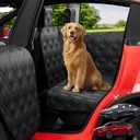 Dog Car Seat Cover for Back Seat Compatible with Tesla Model Y Hard Bottom Pet Travel Hammock with Seat Extender, Waterproof Backseat Dog Cover with Door & Headrest Protectors