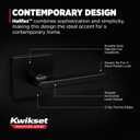 Kwikset Halifax Interior Privacy Door Handle with Lock, Door Lever For Bathroom and Bedroom, Matte Black Reversible Keyless Push Button Lock Door Lever, with Microban Protection, Square Rose