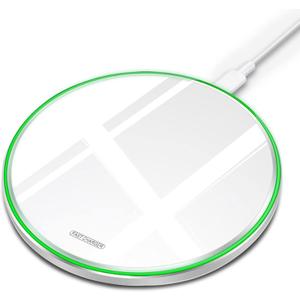 Fast Wireless Charger,20W Max Wireless Charging Pad Compatible with iPhone 16/16 Pro/16 Pro Max/16 Plus/15/14/13/12/11/X,AirPods;FDGAO Induction Charge Mat for Samsung Galaxy S25/S24/S23/S20 (20W-Mirror White)