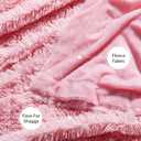Tuddrom Decorative Extra Soft Faux Fur Blanket Twin Size 70" x 78",Solid Reversible Fuzzy Fluffy Cozy Plush Fleece Comfy Microfiber Fur Blanket for Couch Sofa Bed,Pink