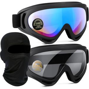 Aorplim Ski Goggles 2 Pack, Ski Mask and Snowboard Goggles, Snow Ski Goggles with Face Mask for Men Women Kids Boys Girls, Snowboard goggles with UV400/ABS/TPU Protection and Anti-scratch/Anti-fog