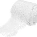 MECCANIXITY 4 Inch Wide 8 Yard Lace Ribbon Floral Pattern White Lace Trim Ribbon for Sewing Making, and DIY Crafts, Gift Wrapping, Wedding Decor