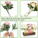 BLEUM CADE 3Pcs Mason Jar with Artificial Roses Flowers Wood Tray and Light