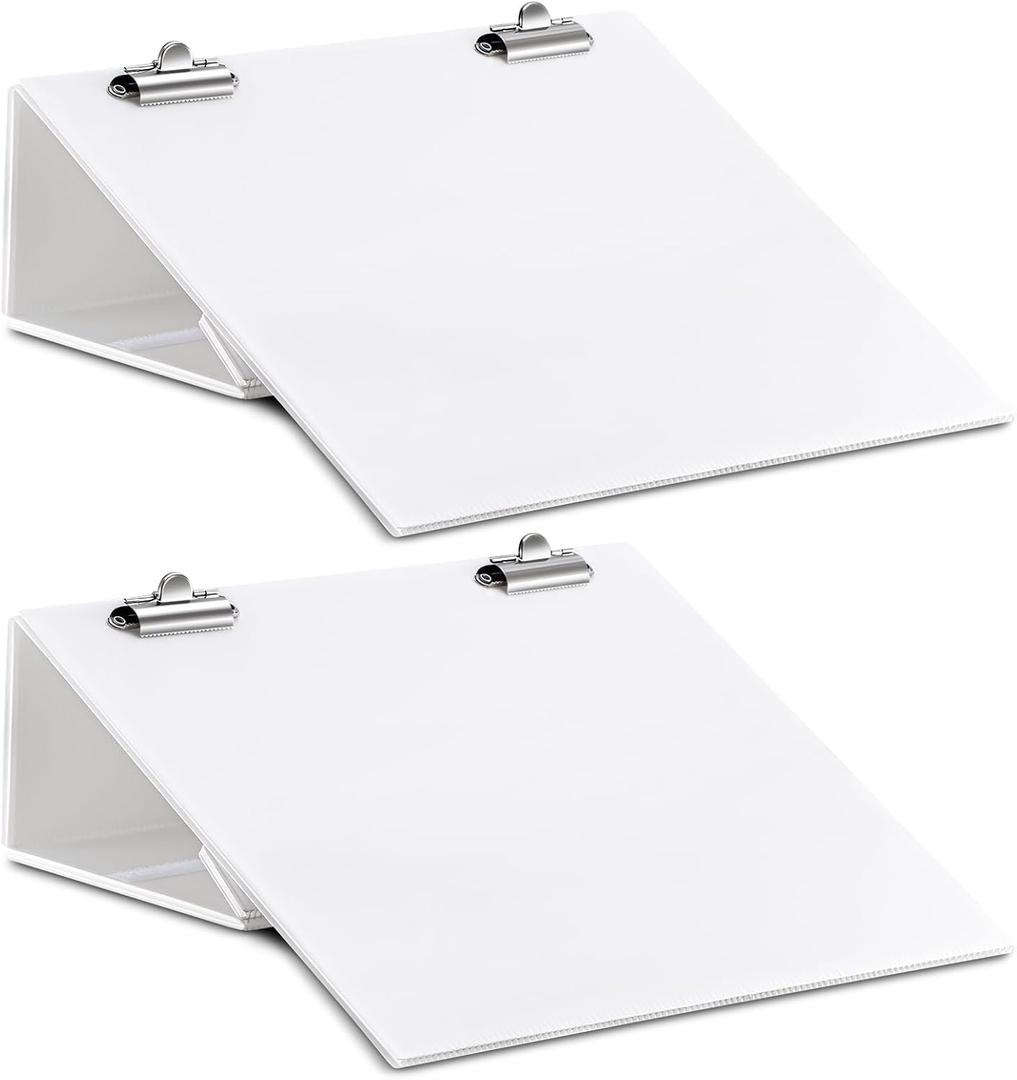Nuanchu Folding Slant Board for Writing 14 x 12 Inch Large Slanted Clipboard Adjustable Tilted Writing Board Sloped Surface to Improve Handwriting Legibility Endurance for Office Reading(2 Pcs)