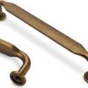 10 Pack 5 Inch Cabinet Pulls Antique Brass Kitchen Cabinet Handles Zinc Alloy Drawer Pulls Solid Cabinet Hardware (5'' Hole Center(128mm))