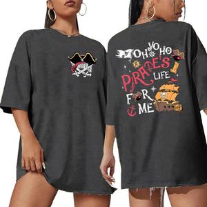 Pirate Shirt Women A Pirate Life for Me Graphic Oversized Pirate Costume Tshirt Family Cruise Tee Top Large