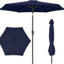 Outdoor Patio Umbrella with Push Button Tilt, 9 ft Navy Blue