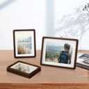 5x7 Picture Frame Wood Natural Solid Walnut Photo Frames with 4x6 Mat, Handcrafted Wooden Frame for Tabletop or Wall Mounting Display