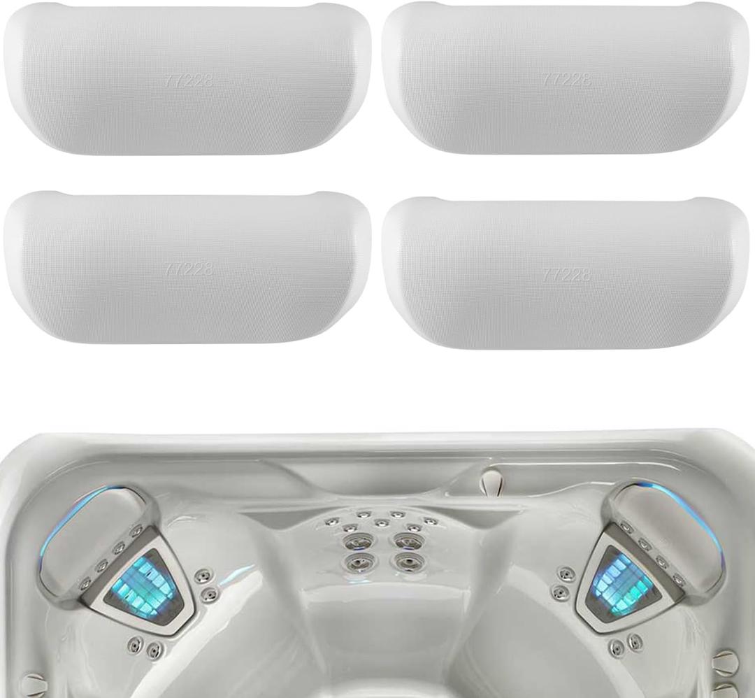4-Pack 77228 1411501 Spa Neck Pillow Replacement for 2014-Current Hot Spring Highlife Collection Series Hot Tub, Cool Grey Spa Headrest