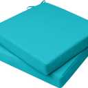AAAAAcessories Outdoor Seat Cushions for Chairs, Waterproof, Fade-Resistant, 18" x 18" x 2", Patio Furniture Replacement Cushions, Set of 2, Turquoise Blue
