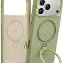 TORRAS Q3 Wind Flow for iPhone 17 Pro Case Silicone, Fit for MagSafe, Magnetic 360 Spin Stand with Camera Control, Liquid Silicone Rubber Soft Phone Case for iPhone 17 Pro 6.3'', Sage Green