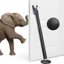 2 Pack Door Security Bar - Upgraded 360 Pivoting Anti-Slip Base,Heavy Duty Burglar Door Stopper Stick,28-52" Adjustable Barricade Safety Jammer Stoper for Front Door Patio Sliding Glass Window (Black)