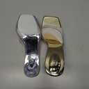 NBUUNBU Clear Heels for Women Sexy Platform High Kitten Heel Transparent Straps Shoes Square Toe Stiletto Comfortable Sandals Mules Pumps 42/10 Gold