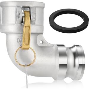 Aluminum Type Da Cam and Groove Hose Fitting 90 Degree Elbow Female Camlock x Male Camlock Aluminum Fitting for Hydraulic Oil Refrigeration Oil Water 225 PSI