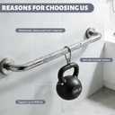 36 Inch Shower Grab Bar 1.25" Dia,Brushed Nickel Anti Slip Bathroom Grab Bar, 304 Stainless Steel Knurled Handicap Grab Bars, Safety Support Handrail, Bath Shower Handle for Elderly Injury Senior