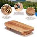 Liswit Farmhouse Wood Tray Rustic Wooden Pedestal 12 * 5.5 * 2 inches Decorative Wood Riser for Farmhouse Kitchen Counter Bathroom Room Decor (Brown)