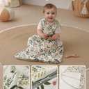 Yoofoss Rayon Made from Bamboo Baby Sleep Sack 18-24 Months TOG 0.5 Baby Wearable Blanket, Super Soft Infant Toddler Sleeping Sack 2-Way Zipper, Green&Flower