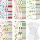 120 Pcs Fabric Adhesive Flexible Bandages Bulk Assorted Shapes and Patterns Small Colorful Pretty Fabric Bandages with Non Stick Pad 3 x 1 Inch for Cuts Wound Scrapes Women(Flower)