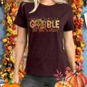Thanksgiving Shirt for Women Funny Turkey T-Shirt Cute Colorful Turkey Tee Tops Casual Fall Shirts (Red, M)