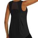 TACVASEN Women's Workout Tops Lightweight Racerback Sleeveless Breathable Shirts Athletic Running Yoga Gym Tanks Black M